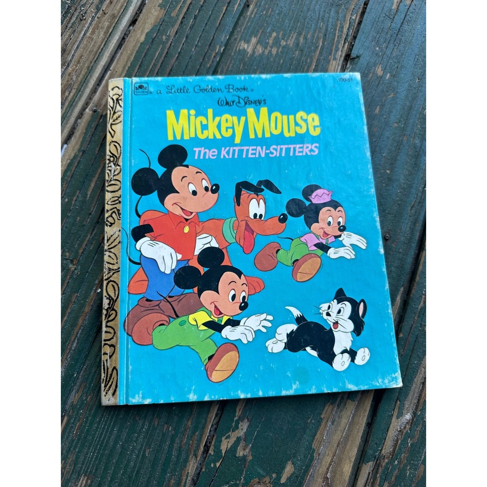 Vintage 1976 Little Golden Book Walt Disney Mickey Mouse The Kitten-Sitters
